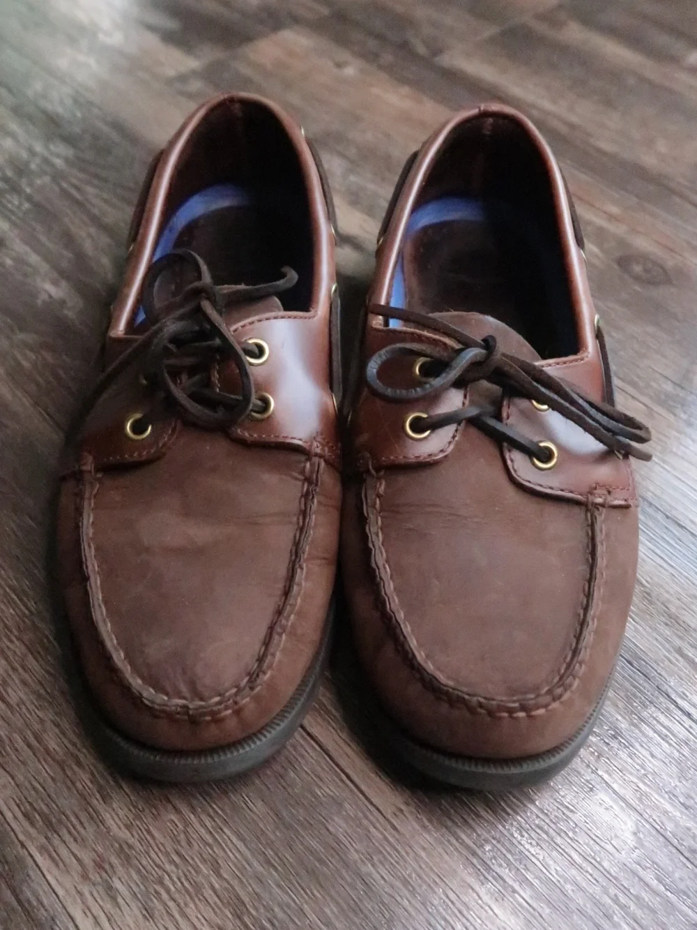 Sperry Men's Brown Leather Moc Toe Boat Shoes